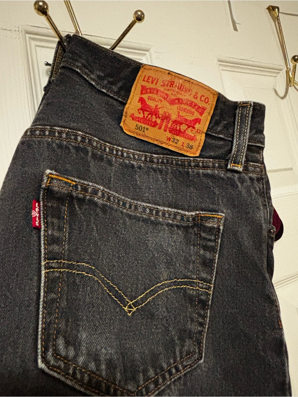 Levi's Men’s 501 Straight Black Denim Jeans